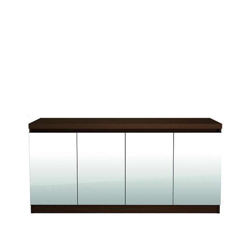 Viennese 62.99 in. 6- Shelf Buffet Cabinet with Mirrors in Nut Brown