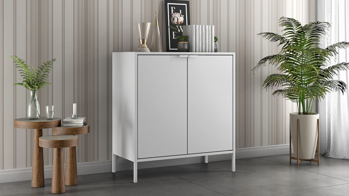 Smart Double Wide 29.92" High Cabinet in White