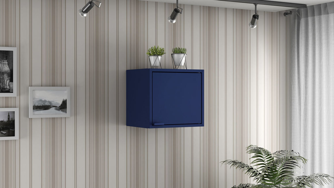 Smart Floating Cube Cabinet in Blue