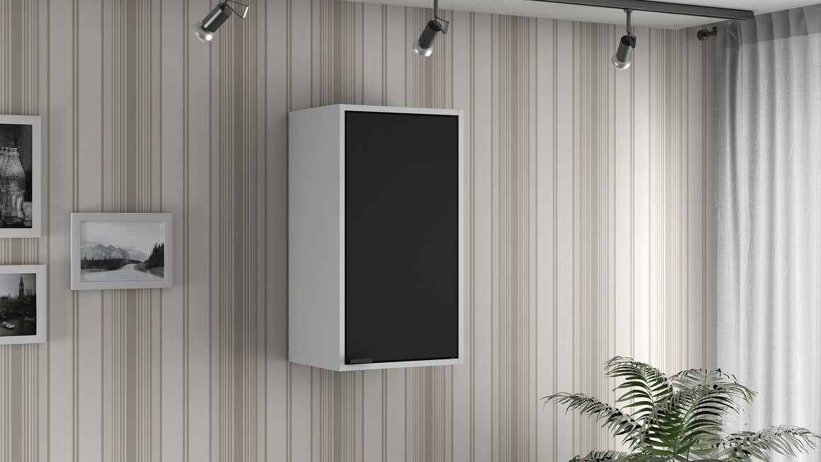 Smart 13.77" Floating Cabinet in White and Black