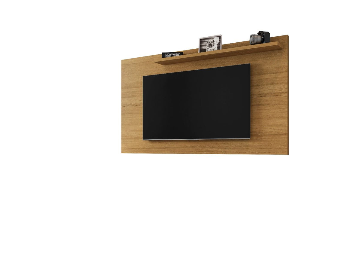 Liberty Mid-Century Modern 62.99 TV Panel with Overhead Décor Shelf in Cinnamon