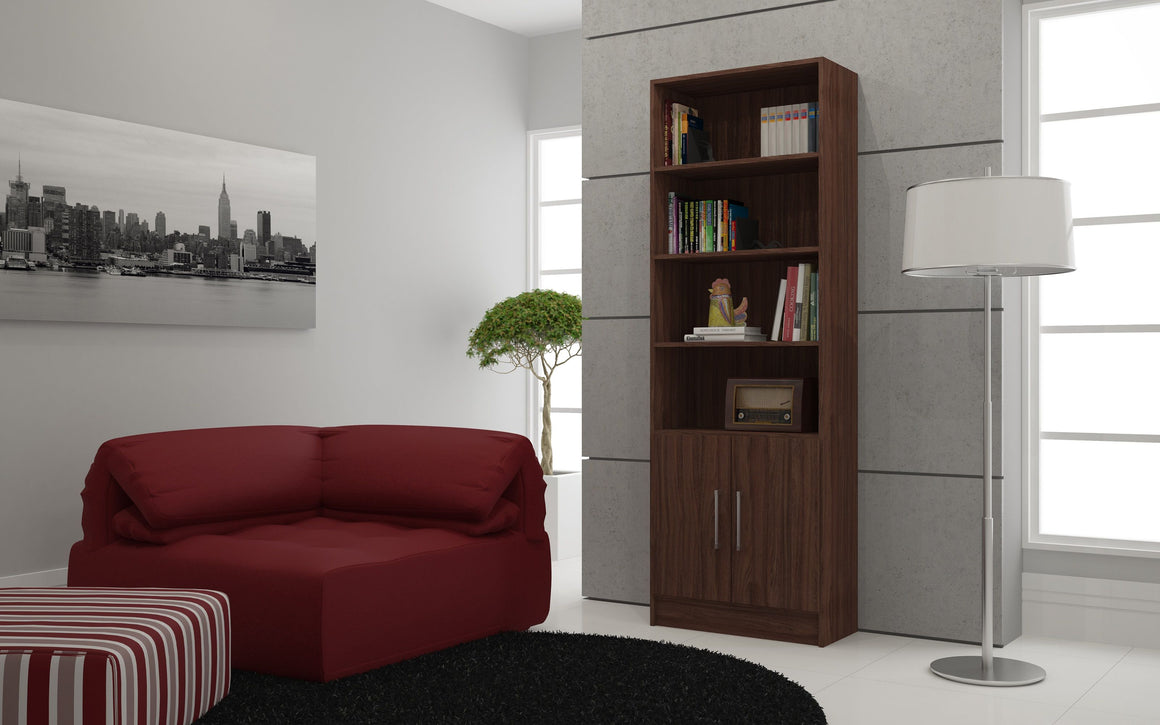 Catarina Cabinet with 6 shelves in Nut Brown