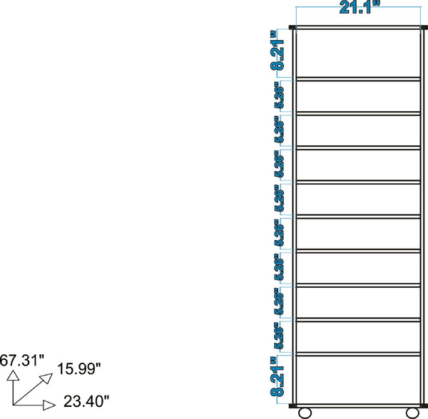 Catalonia Mobile Shoe Closet 1.0 with 10 shelves in White - HouseTie