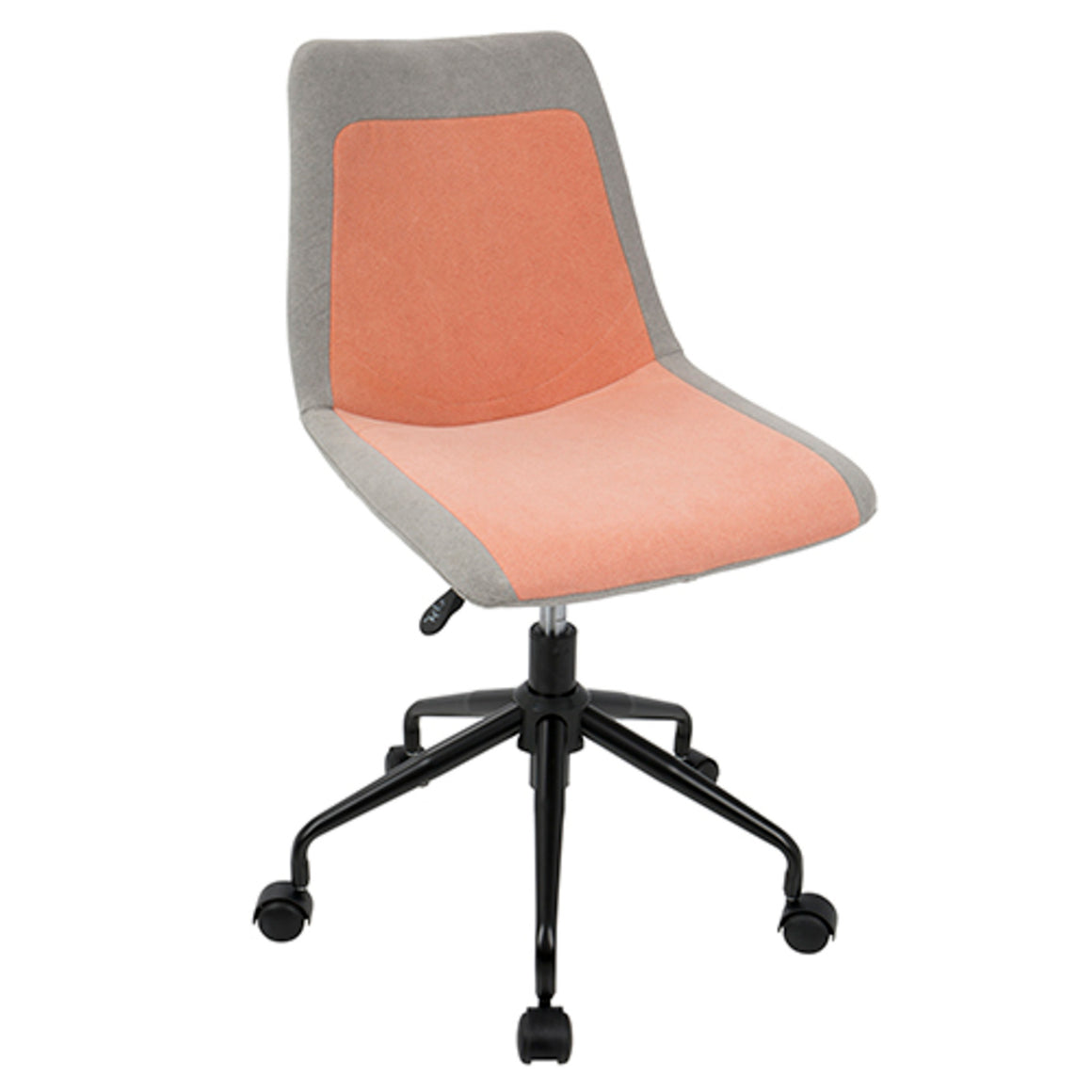 Orzo Height Adjustable Task Chair in Black with Orange Denim Fabric by LumiSource