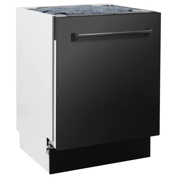 ZLINE 24" Tallac Series 3rd Rack Tall Tub Dishwasher in Black Stainless with Stainless Steel Tub (DWV-BS-24)