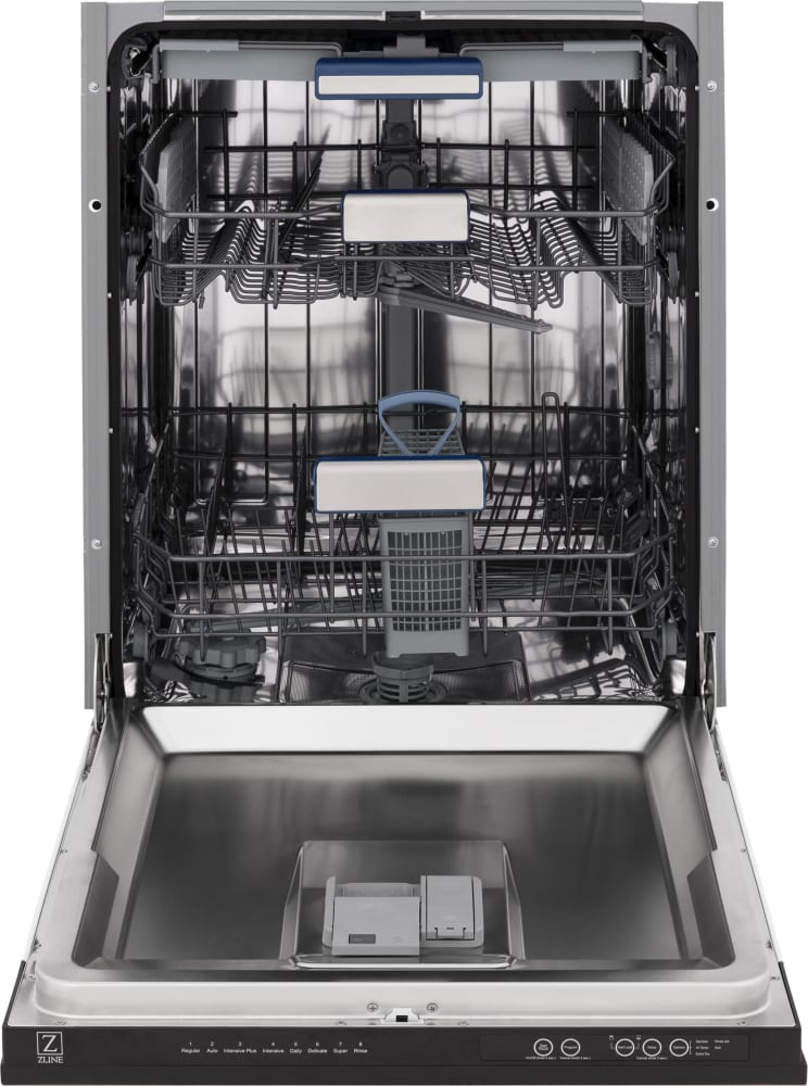 ZLINE 24" Tallac Series 3rd Rack Dishwasher with Stainless Steel Tub and Traditional Handle in White Matte, 51dBa (DWV-WM-24)
