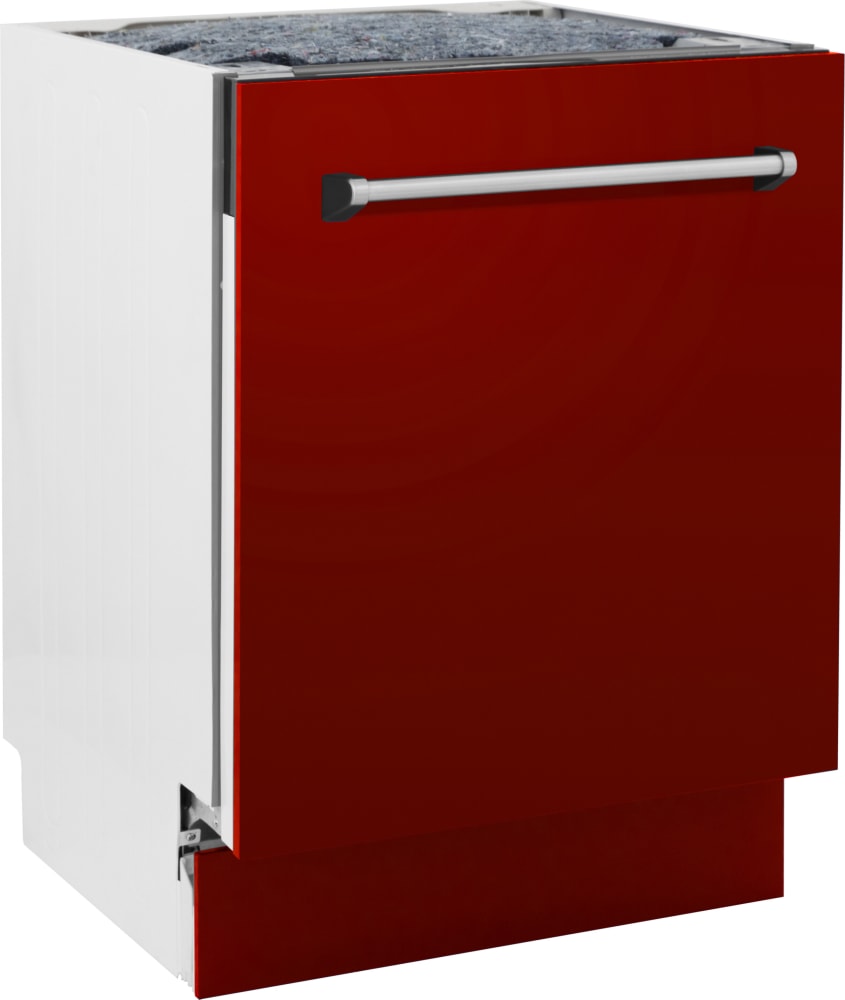 ZLINE 24" Monument Series 3rd Rack Top Touch Control Dishwasher with Red Gloss Door and Stainless Steel Tub, 45dBa (DWMT-RG-24)