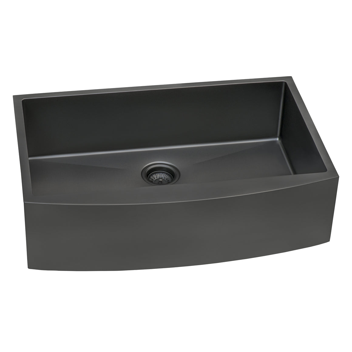 Ruvati Gunmetal Black Matte Stainless Steel 36-inch Apron-Front Farmhouse Kitchen Sink – Single Bowl – RVH9880BL