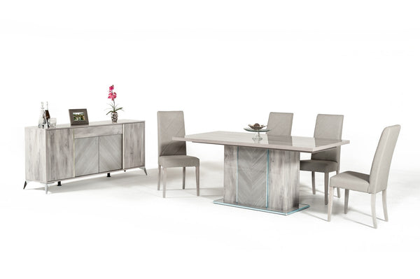 Nova Domus Alexa Italian Modern Grey Dining Table Set - HouseTie