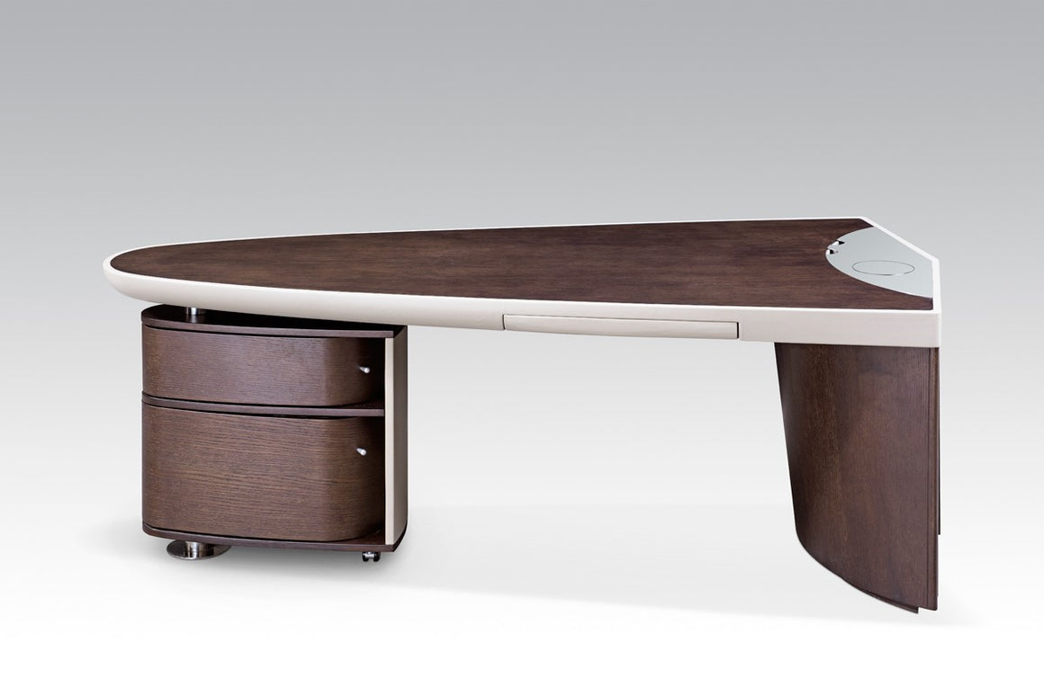 Modrest Nolan Modern Brown Oak & Grey Desk