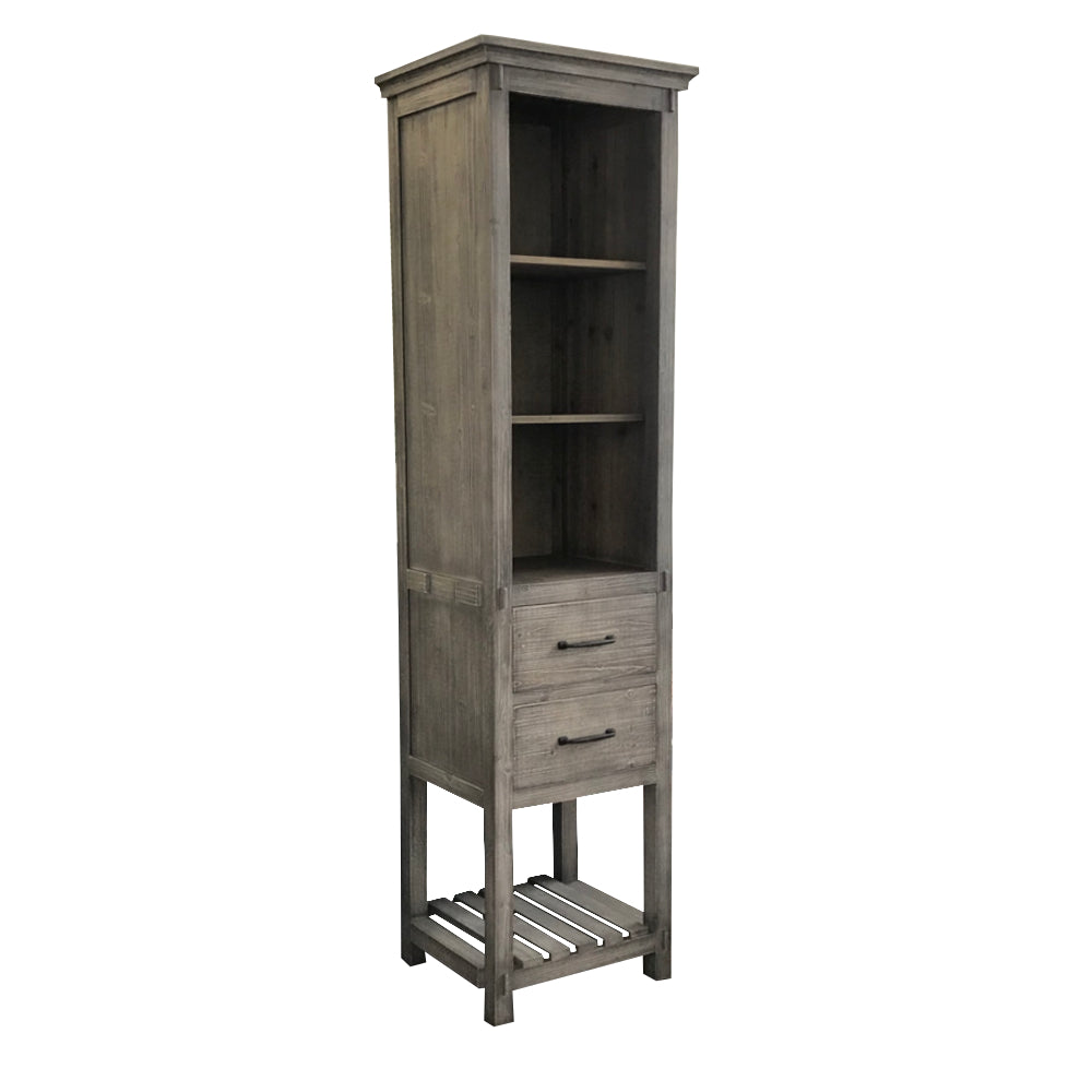 79" RUSTIC SOLID FIR SIDE CABINET IN GREY DRIFTWOOD