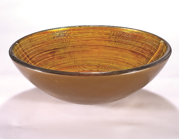InFurniture ZA-1234 Glass Sink Bowl in Gold/Copper Finish