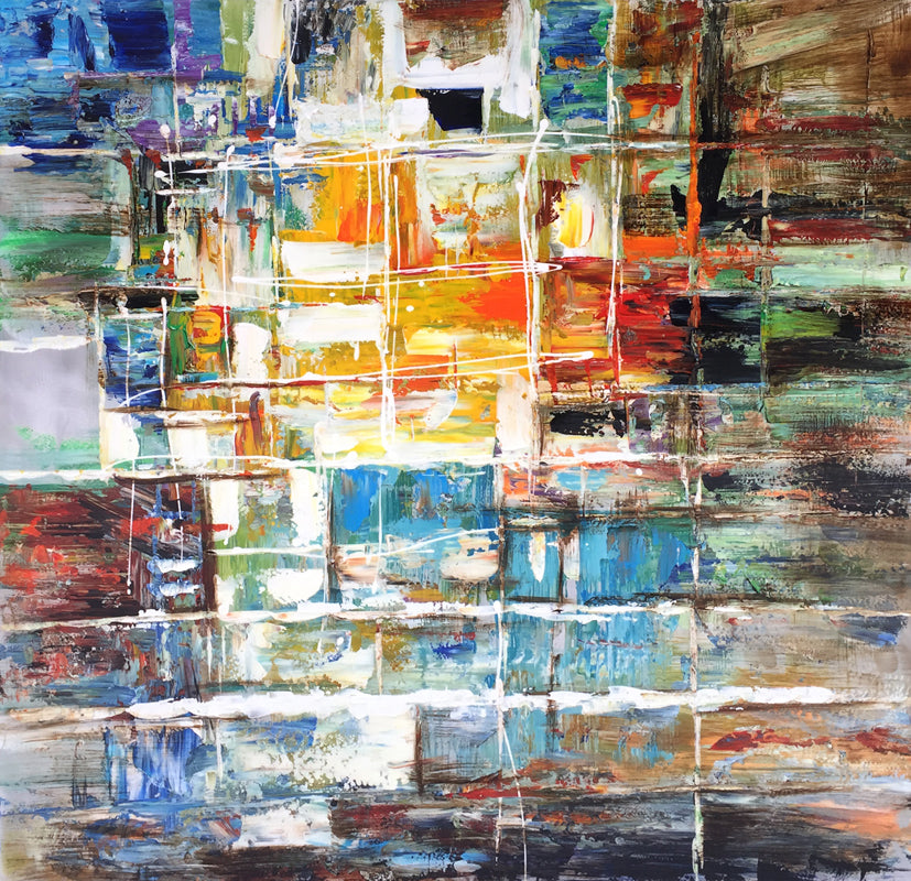 Modrest 39" x 39" Abstract Oil Painting