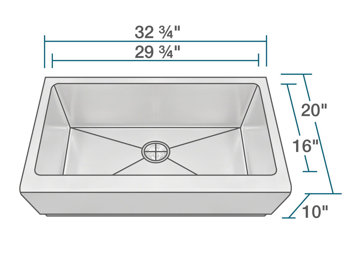 P504 Single Bowl Stainless Steel Apron Sink