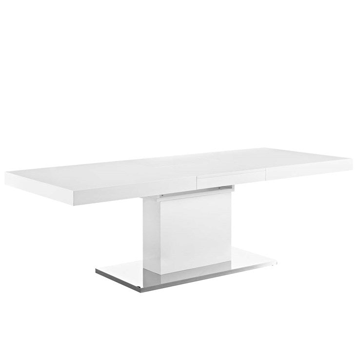 Vector Expandable Dining Table White Silver