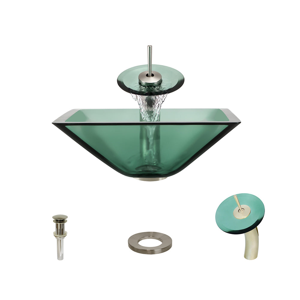 P306 Emerald-BN Bathroom Waterfall Faucet Ensemble