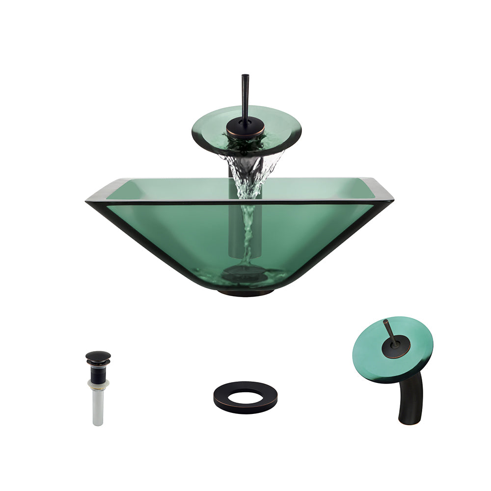 P306 Emerald-ABR Bathroom Waterfall Faucet Ensemble
