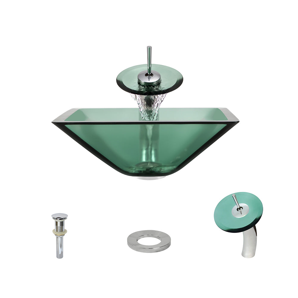 P306 Emerald-C Bathroom Waterfall Faucet Ensemble