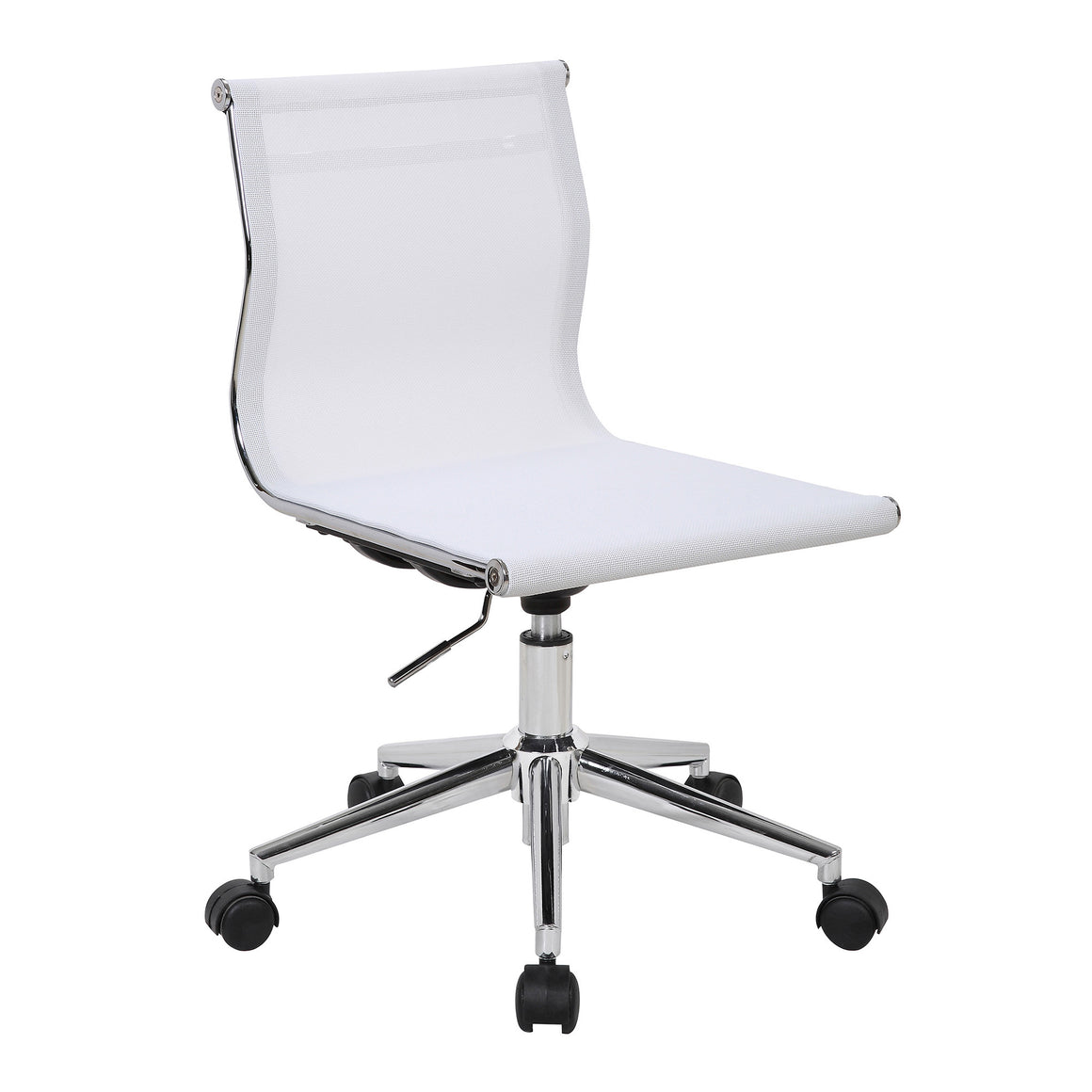 Mirage Contemporary Task Chair in Chrome and White by LumiSource
