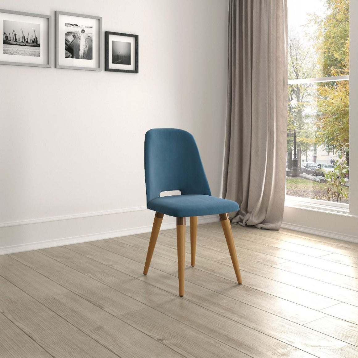 Selina Velvet Accent Chair in Blue