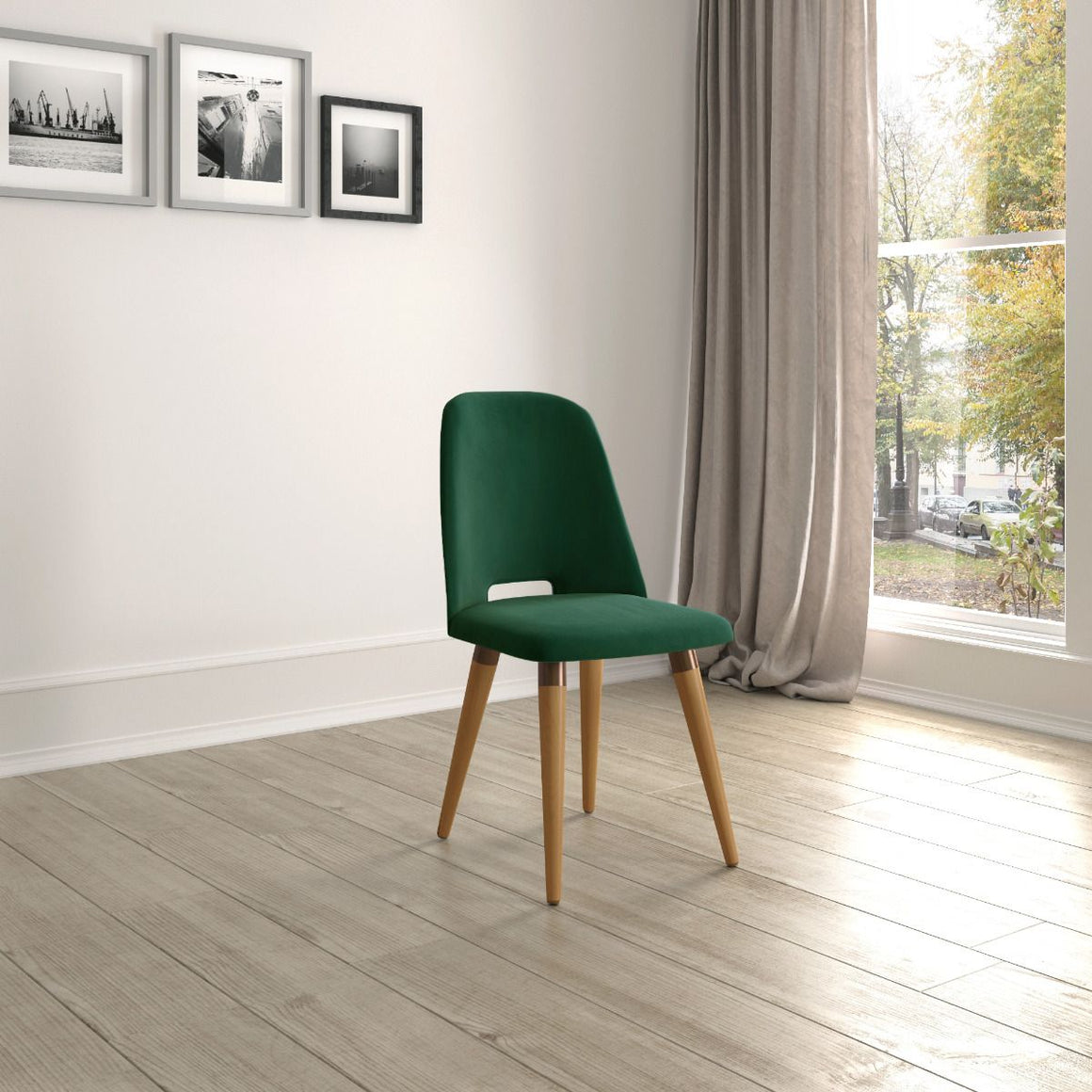 Selina Velvet Accent Chair in Green