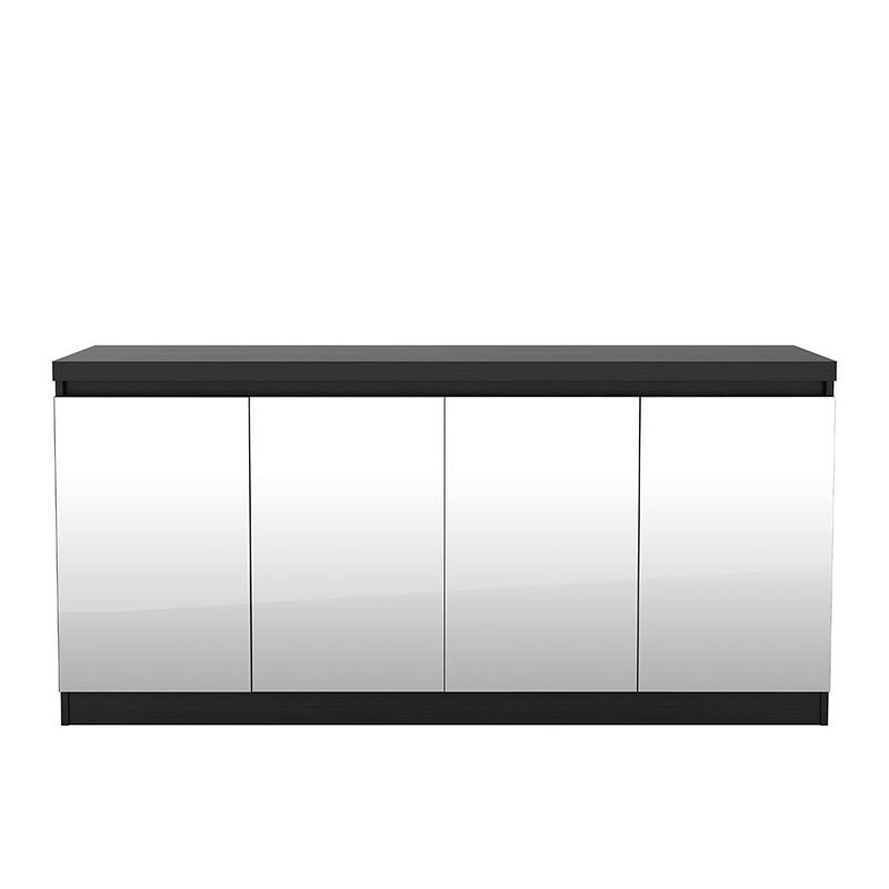 Viennese 62.99 in. 6- Shelf Buffet Cabinet with Mirrors in Black Matte