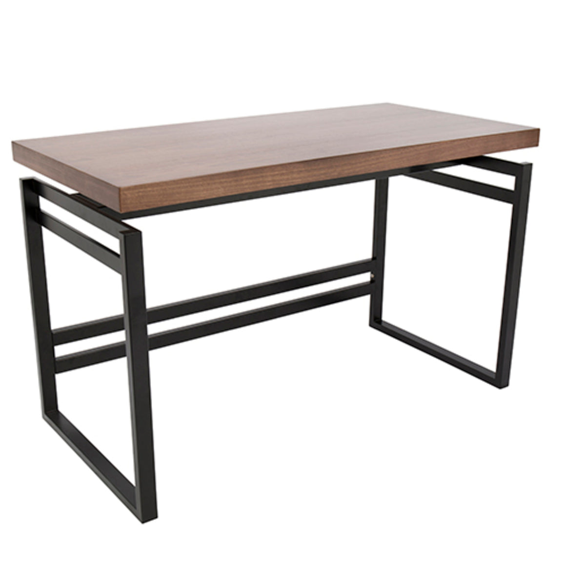 Drift Industrial Desk in Black and Walnut by LumiSource