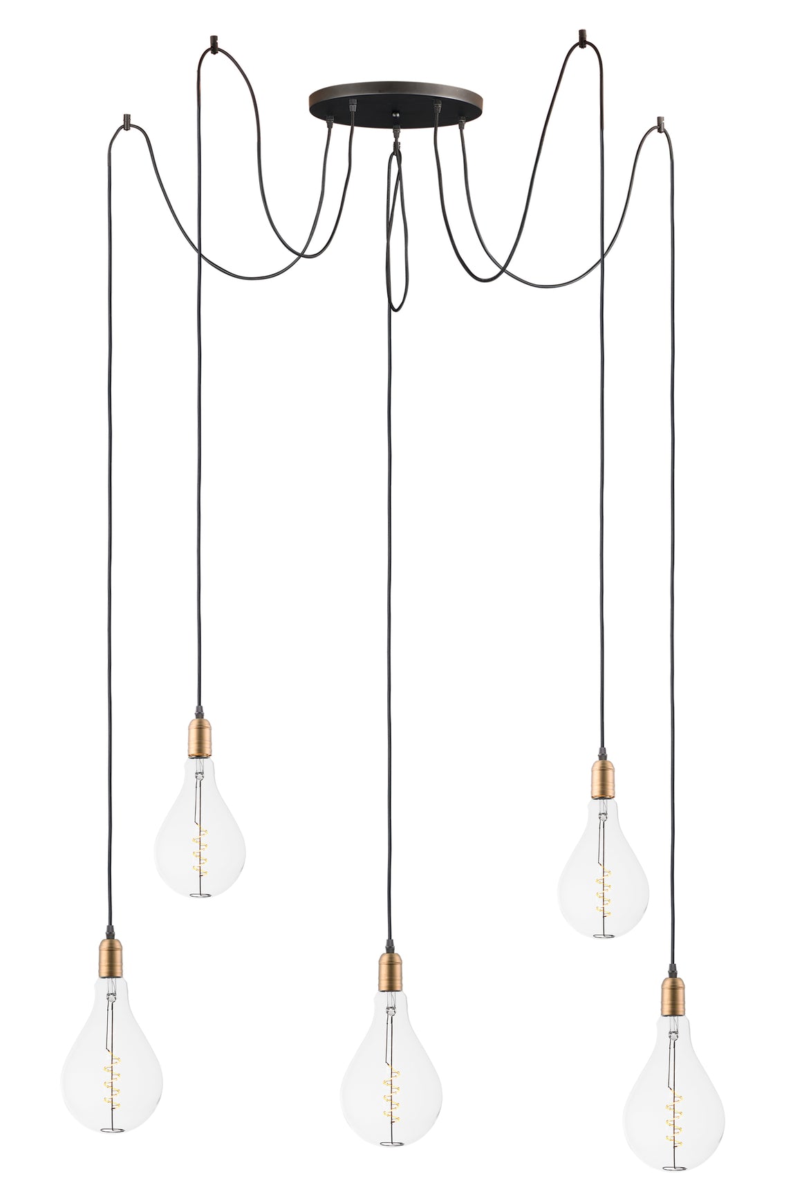 Early Electric 5-Light Pendant with A50 LED Bulbs