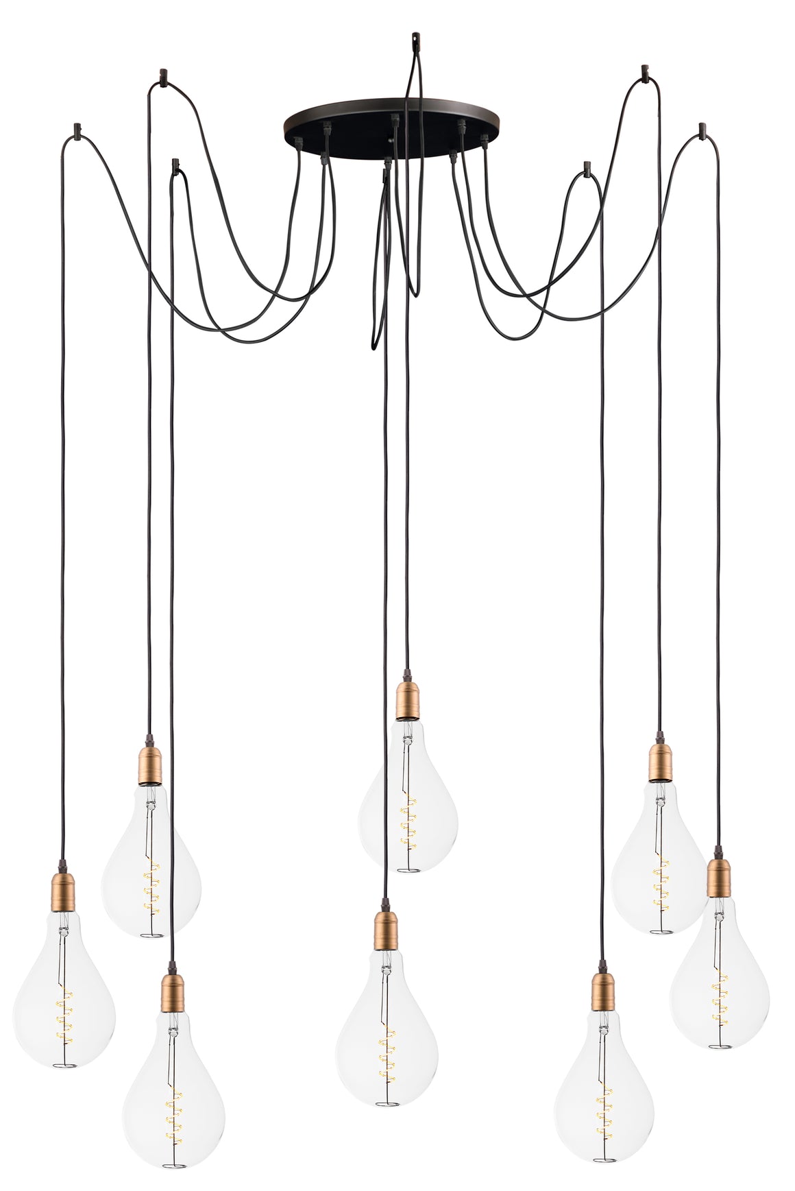 Early Electric 8-Light Pendant with A50 LED Bulbs