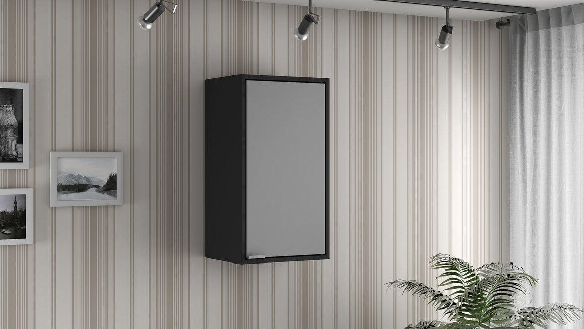 Smart 13.77" Floating Cabinet in Black and Grey