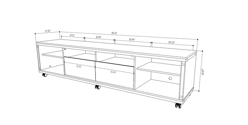 Cabrini TV Stand 2.2 in Maple Cream and Off White