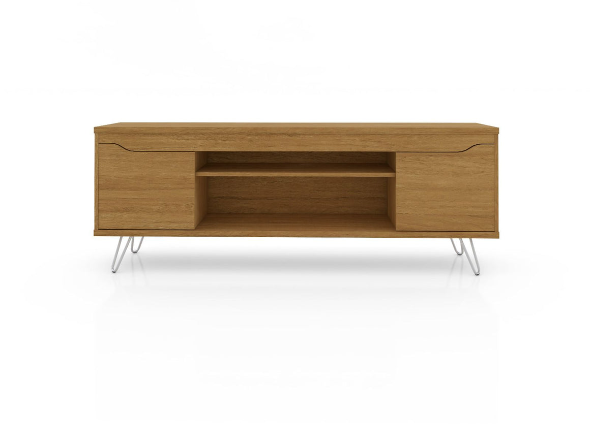 Baxter Mid-Century - Modern 62.99" TV Stand with 4 Shelves in Cinnamon