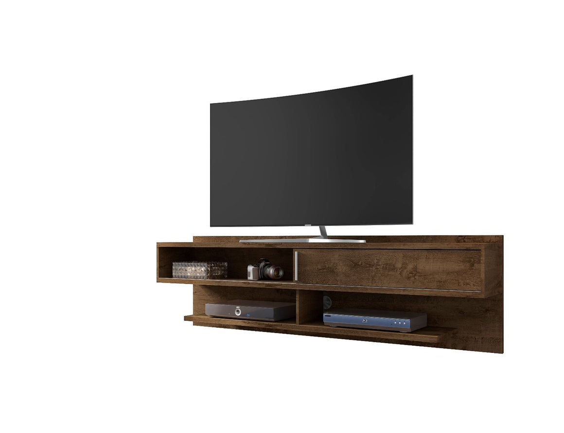 Astor 70.86 Modern Floating Entertainment Center 1.0 with Media Shelves in Rustic Brown