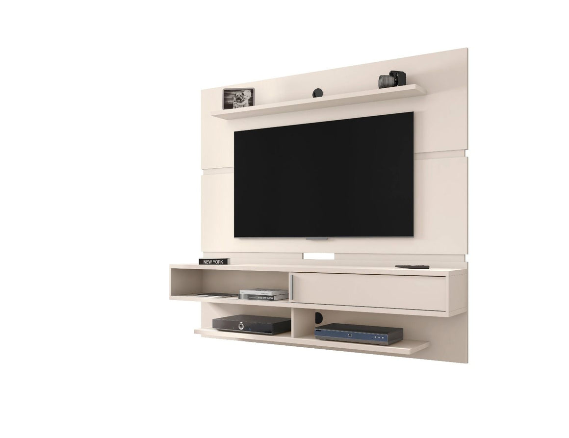 Astor 70.86 Modern Floating Entertainment Center 2.0 with Media and Décor Shelves in Off White