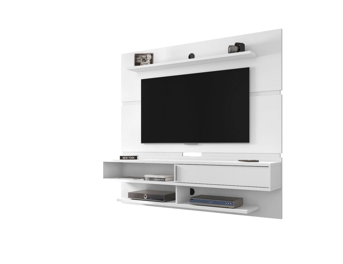 Astor 70.86 Modern Floating Entertainment Center 2.0 with Media and Décor Shelves in White