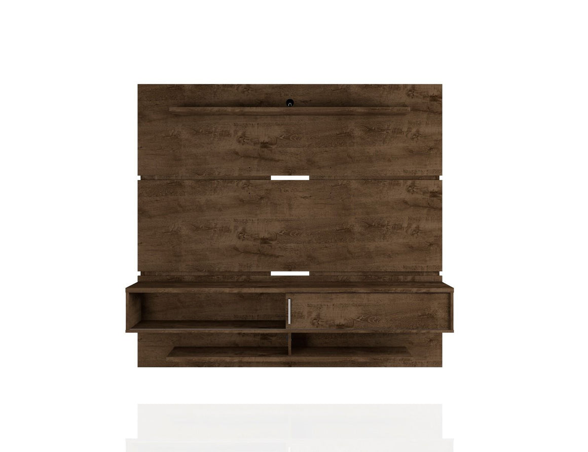 Astor 70.86 Modern Floating Entertainment Center 2.0 with Media and Décor Shelves in Rustic Brown