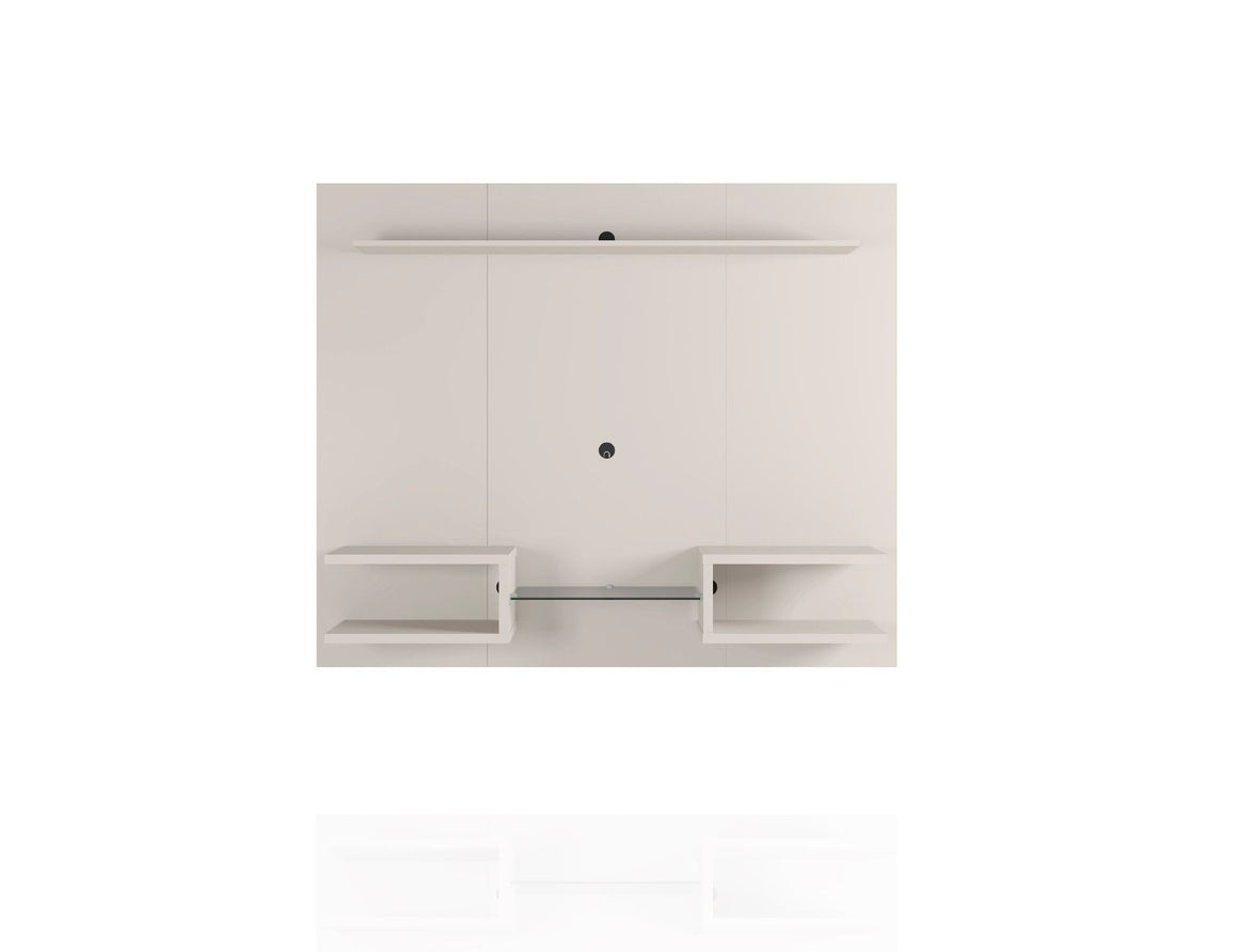 Plaza 64.25 Modern Floating Wall Entertainment Center with Display Shelves in Off White