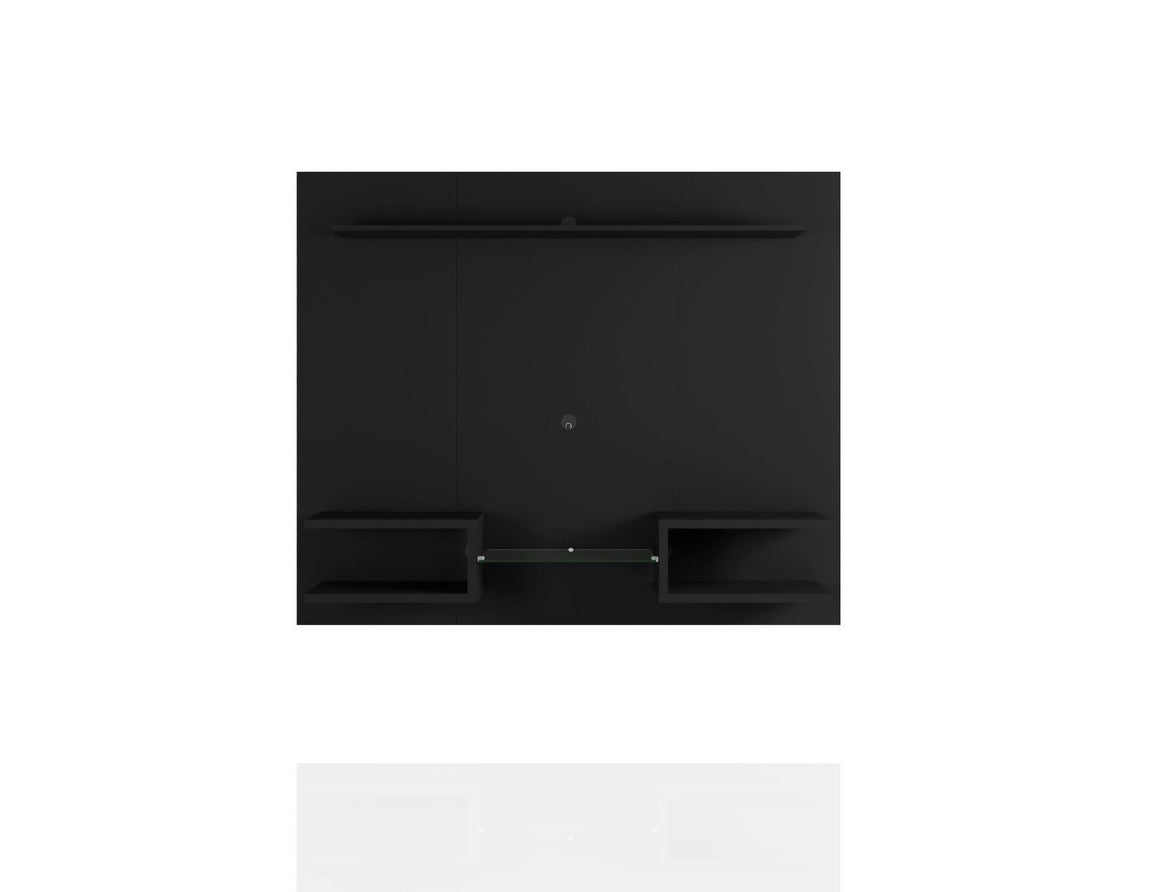 Plaza 64.25 Modern Floating Wall Entertainment Center with Display Shelves in Black