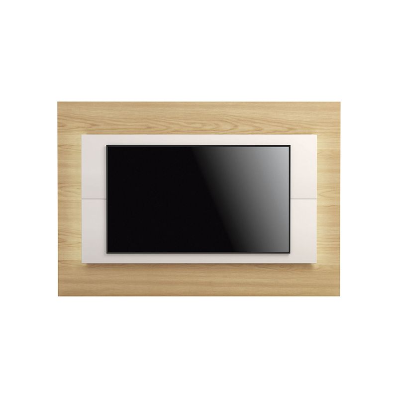 Sylvan 70.86" TV Panel with LED Lights in Nature Wood and Off White