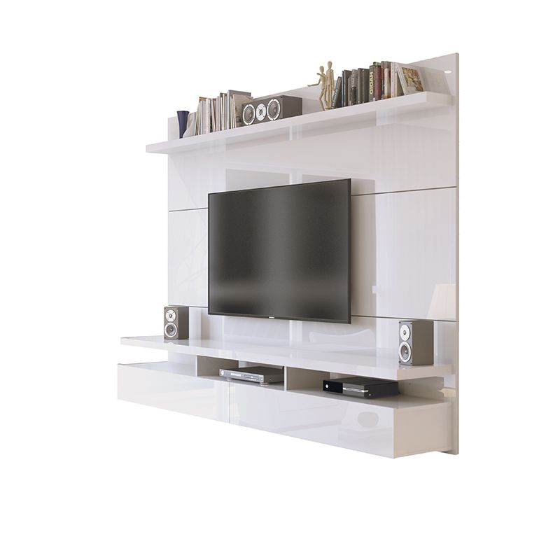 City 2.2 Floating Wall Theater Entertainment Center in White Gloss