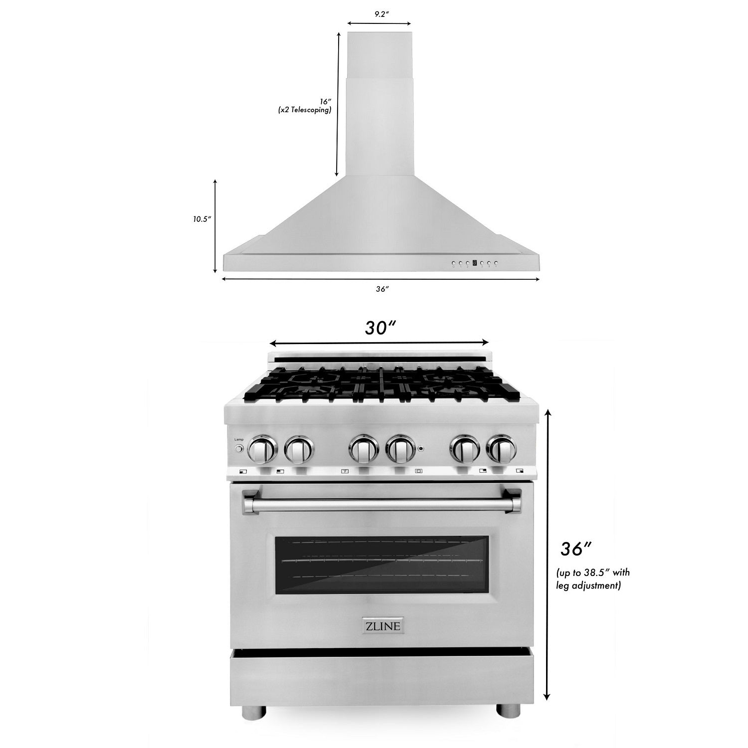 ZLINE 30 in. Wall Mount Range Hood in Stainless Steel (KB-30) - HouseTie