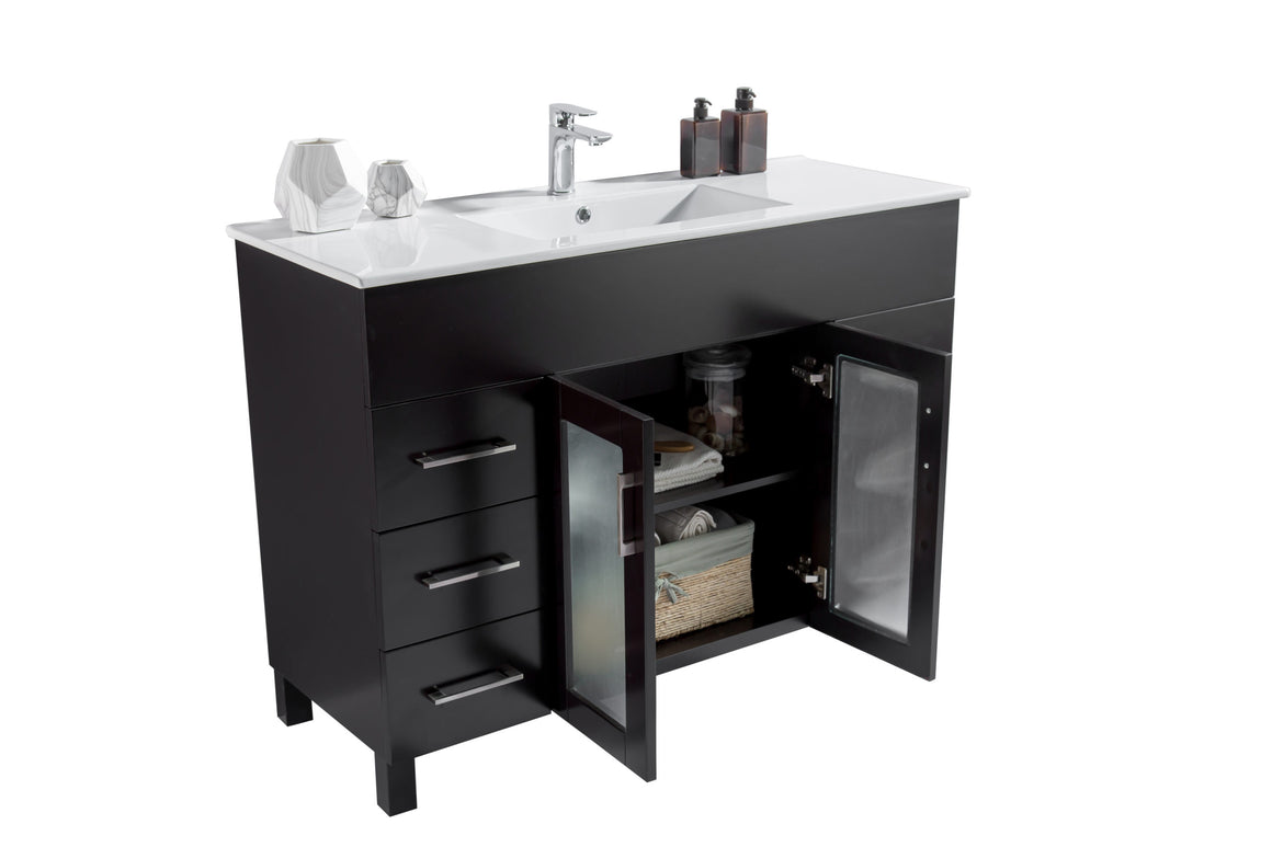 Nova 48 - Espresso Cabinet + Ceramic Basin Countertop