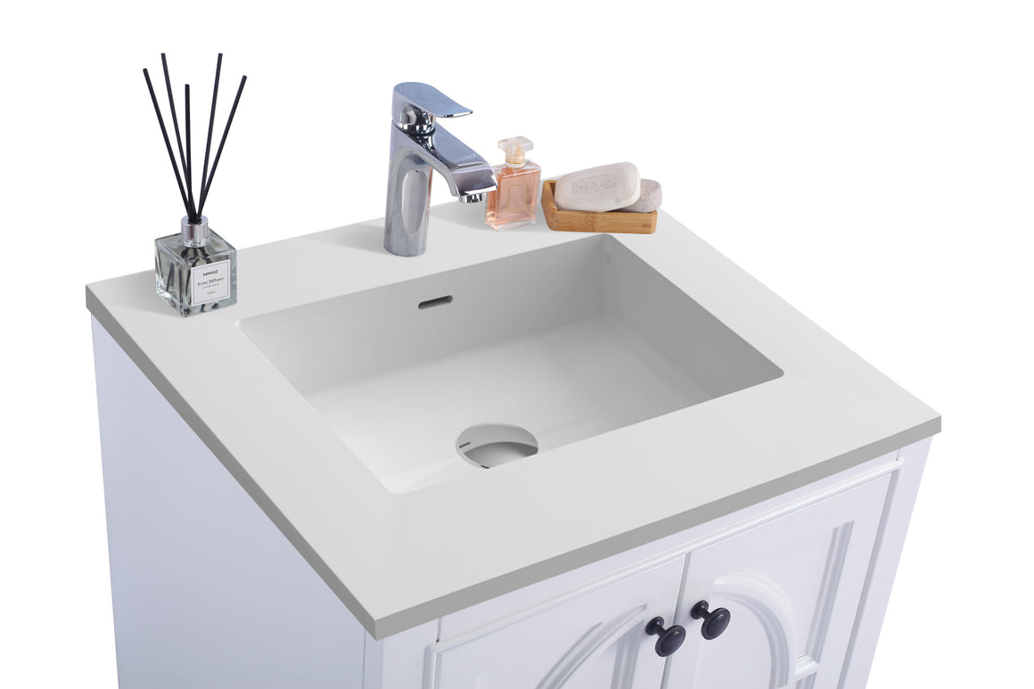 Odyssey - 24 - White Cabinet + Matte White VIVA Stone Solid Surface Countertop