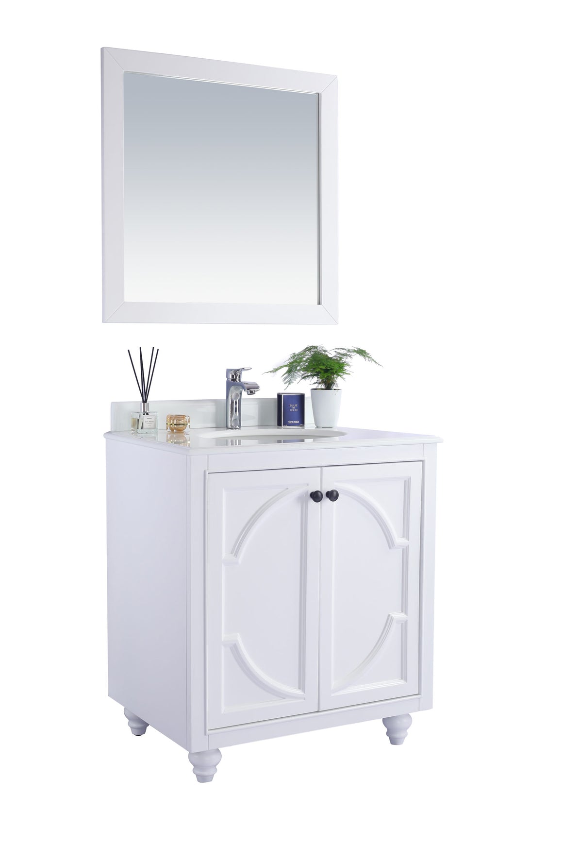 Odyssey - 30 - White Cabinet + Pure White Phoenix Stone Countertop