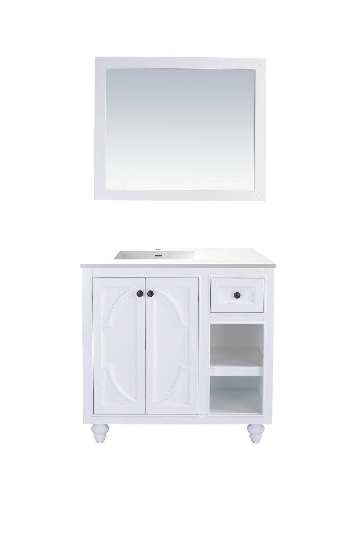 Odyssey - 36 - White Cabinet + Matte White VIVA Stone Solid Surface Countertop