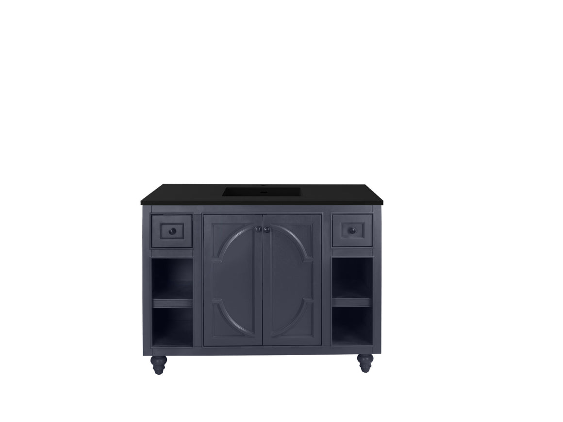 Odyssey - 48 - Maple Grey Cabinet + Matte Black VIVA Stone Solid Surface Countertop