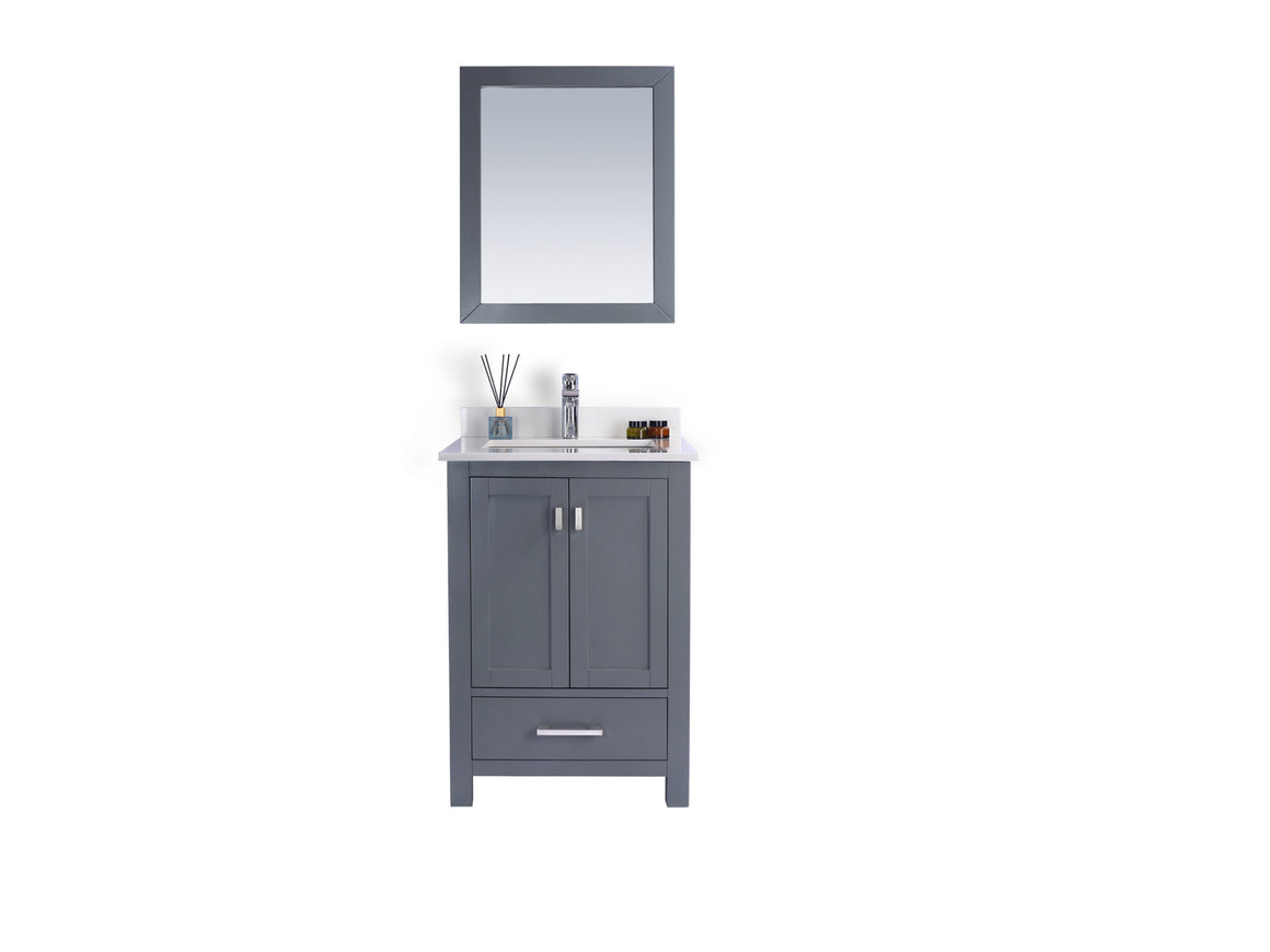 Wilson 24 - Grey Cabinet + White Quartz Countertop