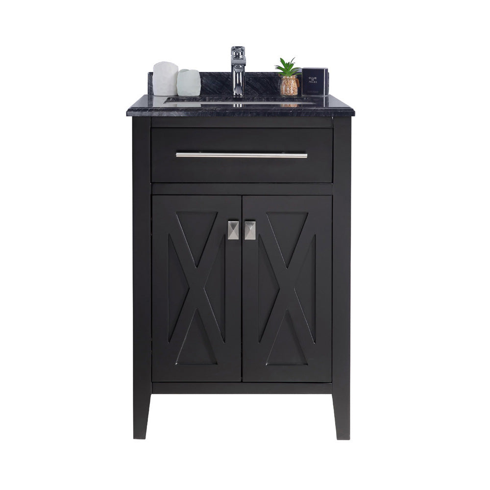 Wimbledon - 24 - Espresso Cabinet + Black Wood Marble Countertop