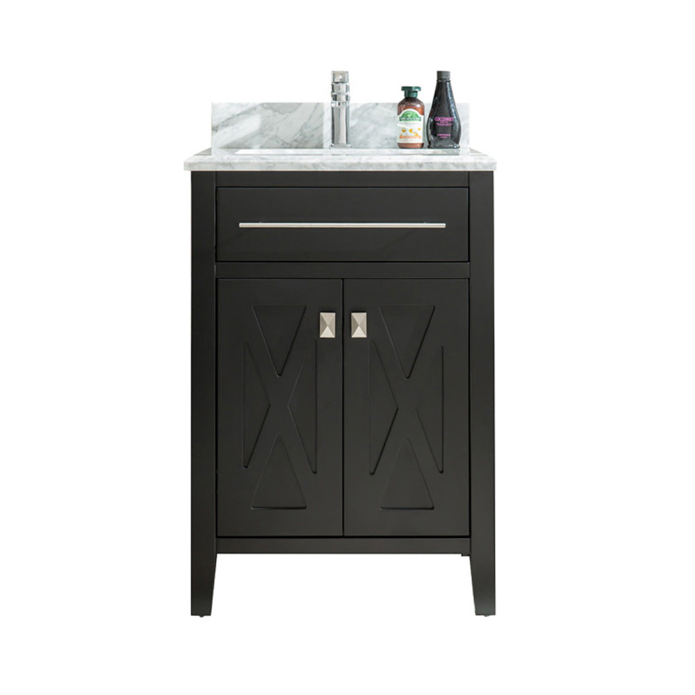 Wimbledon - 24 - Espresso Cabinet + White Carrara Marble Countertop