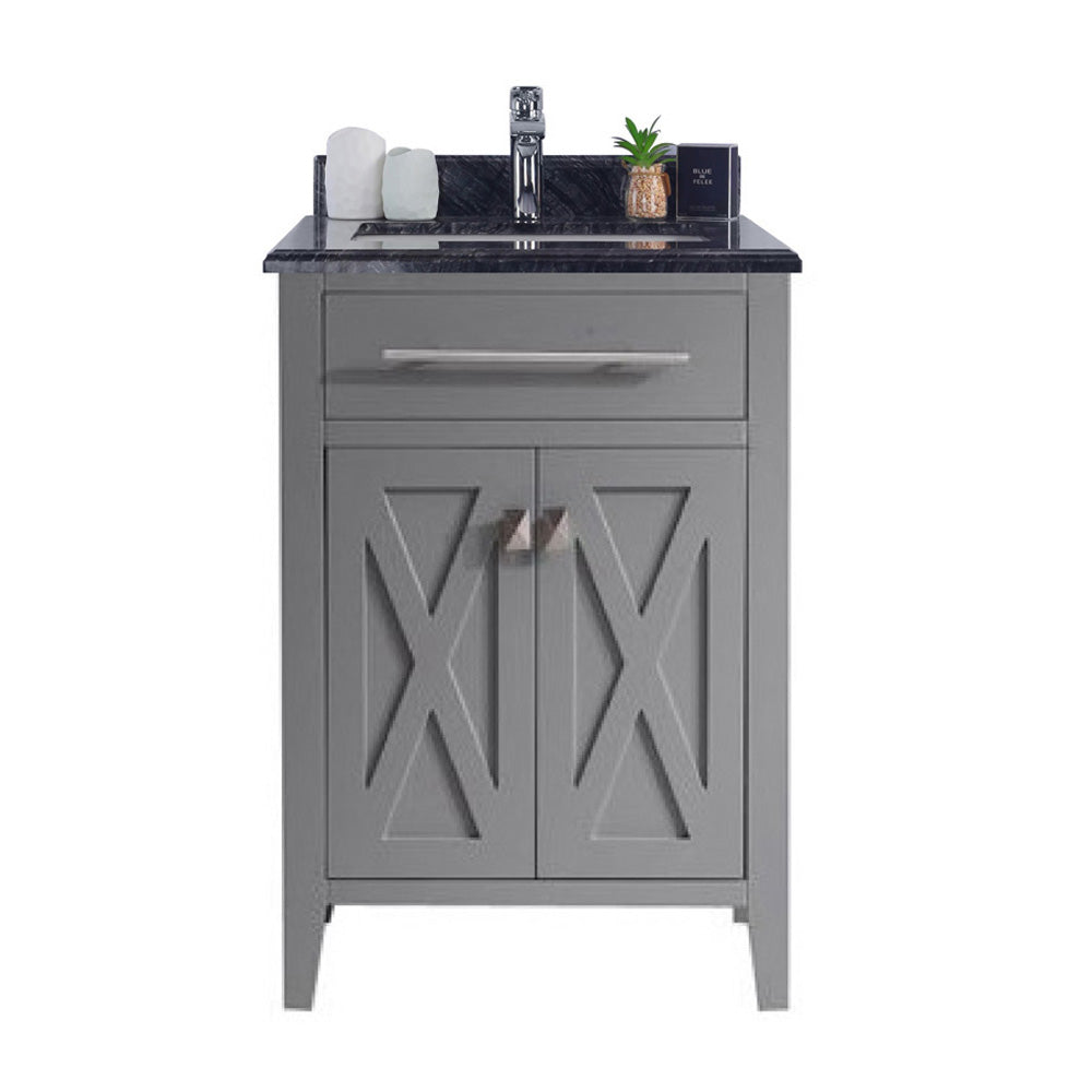 Wimbledon - 24 - Grey Cabinet + Black Wood Marble Countertop